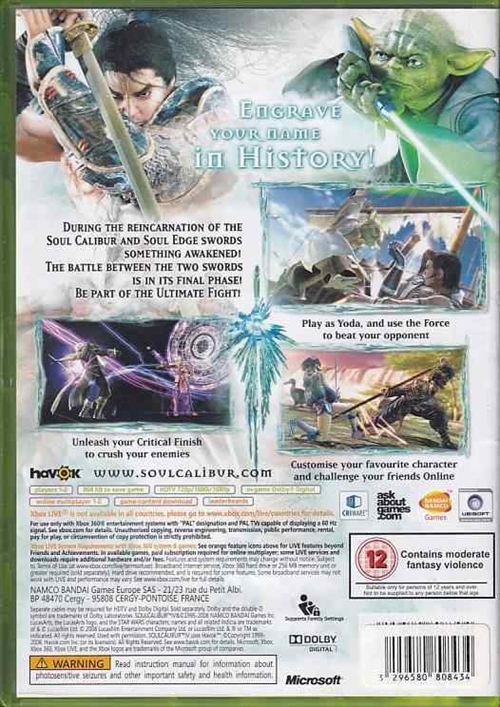 Soulcalibur IV - Classics - XBOX Live - XBOX 360 (B Grade) (Genbrug)